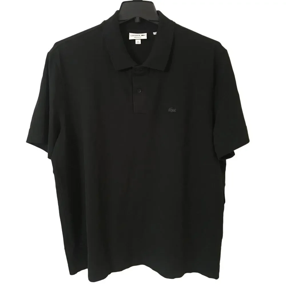 Lacoste Regular Fit, Movement Polo Shirt, Black FR 8 US 3XL Soft Cotton Blend